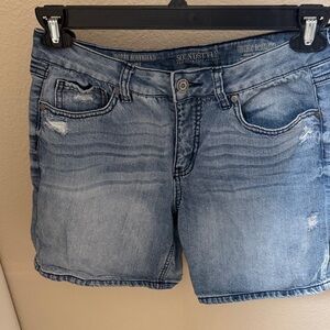 Trendy Light Blue Denim Shorts